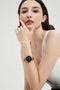 HiFuture Aura Smartwatch dames, 1,08 inch roestvrijstalen AMOLED-display, Stappenteller, Hartslagmeter, polshartslagmeter, echte Sp02-sensoren, IP68 waterdicht, activiteitenteller, magnetische lading compatibel met Android en iOS, kleur (Zwart)
