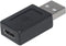 Manhattan 354653 - USB 2.0 Adapter - USB-A naar USB-C - Zwart