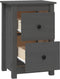 vidaXL - Nachtkastje - 40x35x61,5 - cm - massief - grenenhout - grijs
