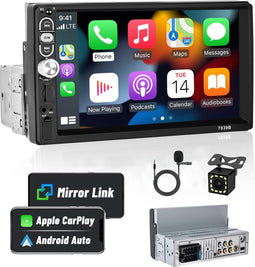 Hikity 1 DIN Autoradio - 7" Touchscreen HD - CarPlay & Android Auto