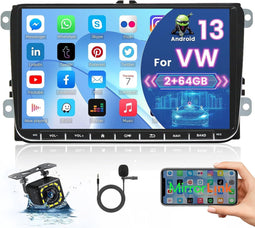 Hikity - 2+64GB Android 13 Autoradio - Dubbel Din met GPS en Achteruitrijcamera