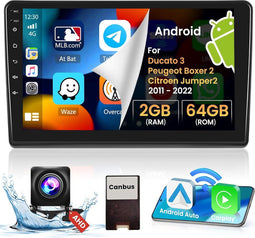 Hikity - 2+64GB Android Autoradio - Draadloze CarPlay en GPS Navigatie