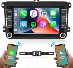 Hikity 7'' Draadloze Carplay Android Autoradio - GPS & Achteruitrijcamera - 1+32GB