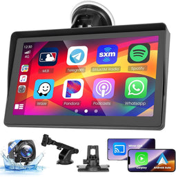 Hikity - 7 Inch Draagbare Autoradio - Met Draadloze Apple CarPlay en Android Auto