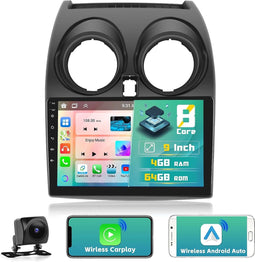 Hikity 9 inch Android autoradio met navigatiesysteem voor Nissan Qashqai 2006-2016