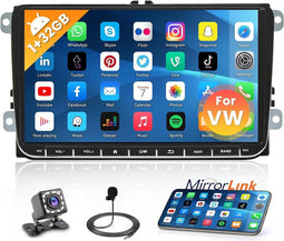 Hikity - Android 13 - Dubbele DIN Autoradio - 9 Inch Touchscreen