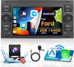 Hikity - Android Autoradio - Ford - Draadloze CarPlay - GPS Navigatie