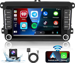 Hikity Android Autoradio voor VW - 7 Inch Touchscreen - Draadloze Carplay & Navi