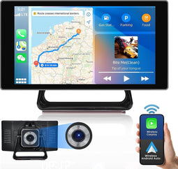 Hikity - Draagbare Autoradio met 4K Dashcam - 64GB TF en Draadloze CarPlay/Android Auto