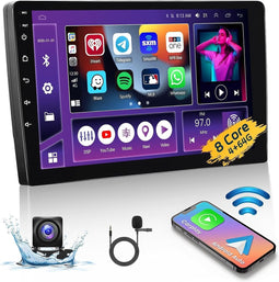 Hikity Dubbele DIN Android Autoradio - 9 Inch IPS Touchscreen