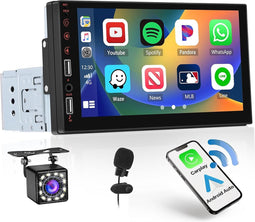 Hikity - Single Din - Autoradio - Draadloos - Carplay Android