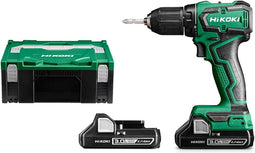 Hikoki 18V Li-ion accu-boor-/schroefmachine met snelbevestigingssysteem, inclusief 2x 2.0 ah accu's en lader, borstelloze motor, eenvoudige bediening, snel opladen, geleverd in handige draagkoffer