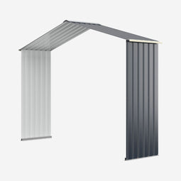 Coast - Uitbreidingsbox Tuinhuis - Afsluitbare Dubbele Schuifdeur 4 Ventilatiesleuven - Grijs