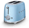 Smeg TSF01PBEU - Broodrooster - 950W 2 sleuven 6 bruining-niveaus - Pastelblauw
