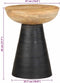 vidaXL - Bijzettafel - Ø37x45 - cm - massief - mangohout - zwart