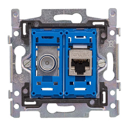 Hirschmann EDB02 CD Coax TV /Data RJ45 stopcontact,Niko compatibel,Telenet /VOO