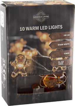 HIT - Draadverlichting peperkoek pop x10 warmled Timer