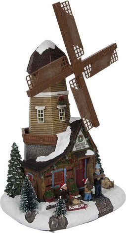 Hit - Kerstmolen LED 34 cm m/beweging /muziek 3xAA adapter connection