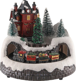 HIT - Kersttafereel met trein LED 18cm 3xAA