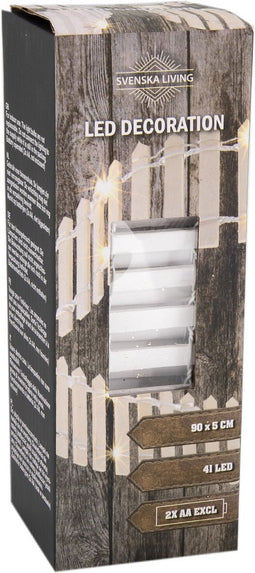 HIT - Tuinhekje wit 90x5 cm 41LED 3xAA