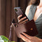 Selencia Hoesje Geschikt voor iPhone 12 Mini Hoesje Met Pasjeshouder - Selencia Tierra Uitneembare Slang Clutch - Donkerrood