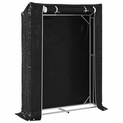 vidaXL - Haardhoutrek - met - regenhoes - 150x40x200 - cm - gegalvaniseerd - staal