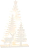 J-Line kerstdecoratie Bomen + Rendier - hout - wit - LED - small