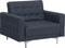 ABERDEEN - Chesterfield fauteuil - Donkergrijs - Polyester
