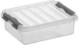 Sunware - Q-line opbergbox 1L transparant metaal - 20 x 15 x 6 cm