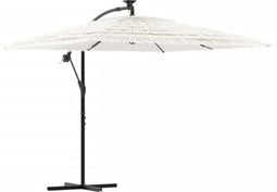 vidaXL - Parasol - met - stalen - paal - 246x246x230 - cm - wit