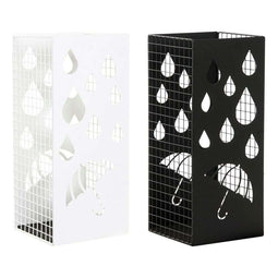 Paraplu DKD Home Decor Zwart Metaal Wit (19.5 x 20 x 47.5 cm) (2 pcs)