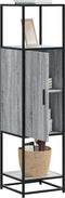 vidaXL - Hoge - kast - 35,5x35x139 - cm - bewerkt - hout - en - metaal - grijs - sonoma