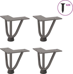 vidaXL - Haarspeld - tafelpoten - 4 - st - 10 - cm - massief - staal - naturel