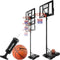 tectake® Basketbalring Dirk - Basketbalpaal met wielen - Verstelbare hoogte 230 - 305 cm - Inclusief bal en pomp