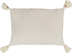 J-Line kussen Gehaakt Kwast - polyester/acryl - wit