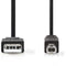Nedis CCGP60100BK20 - USB A naar USB B kabel - 200 cm - Zwart