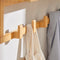 SoBuy FHK06-N - Wandkapstok - Houten Muurhanger met Plank & 6 Haken - Naturel