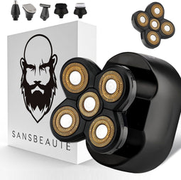 Sansbeauté® SkullSharp Classic - 6-in-1 Scheerapparaat - 5 Roterende Scheerkoppen - Waterproof (2 stuks)