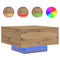 vidaXL - Salontafel - met - LED - verlichting - Artisan - Eiken - 55x55x31 - cm
