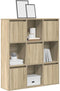 vidaXL - Boekenkast - 89x24x101,5 - cm - bewerkt - hout - sonoma - eikenkleurig