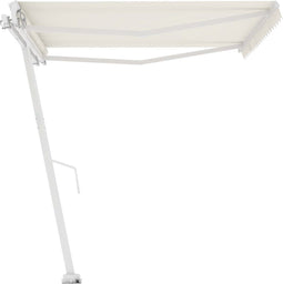vidaXL - Luifel - vrijstaand - handmatig - uittrekbaar - 450x350 - cm - crèmekleurig