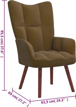 vidaXL Relaxstoel fluweel bruin