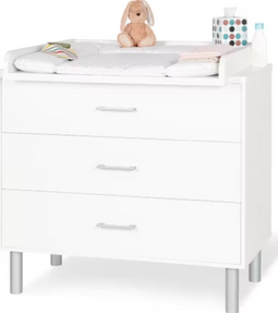Pinolino Commode Classic - Aankleedcommode - Afneembare Aankleedunit Soft-Close - Wit/Naturel - 101x76x97 cm