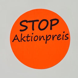 Etiket fluor rood 35mm STOP Aktionpreis