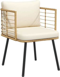 vidaXL - Tuinstoel - PE-rattan - naturel
