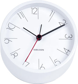Karlsson Wekker Elegant Numbers Wit - Staal - Ø 11cm