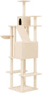 vidaXL - Kattenmeubel - met - sisal - krabpalen - 201 - cm - crèmekleurig