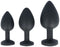 VIRGITE - ESSENTIALS - SET PLUG X3 E14 SILICONE BLACK-RUBY HEART