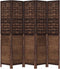 vidaXL - Kamerscherm - met - 5 - panelen - massief - paulowniahout - donkerbruin