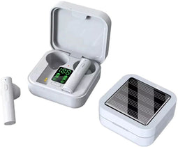 Denver TWS-62 - Draadloze Bluetooth oordopjes - Zonnepaneel oplaadcase - Wit
